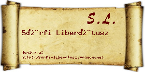 Sárfi Liberátusz névjegykártya